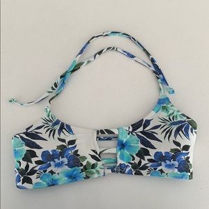 Midori blue floral bikini top XS